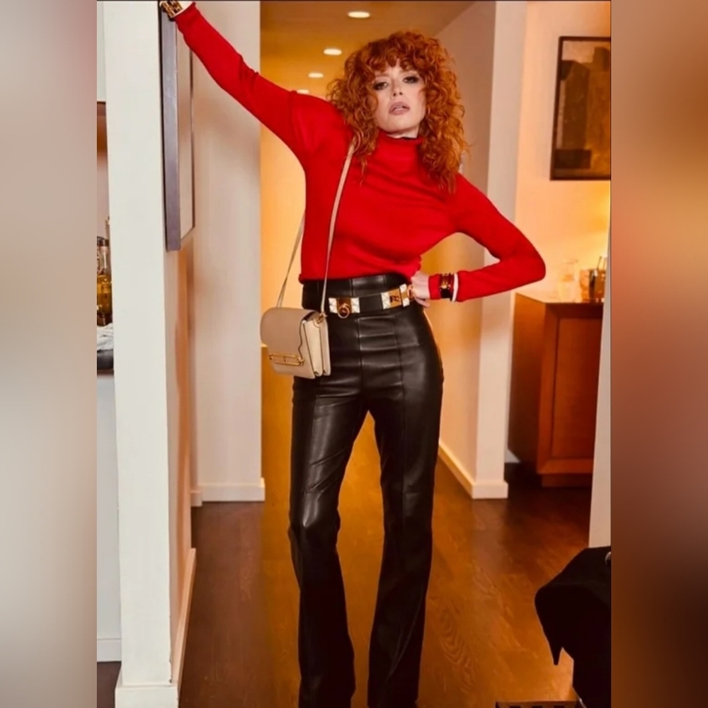 Boa black  leather Wide-Leg Pants